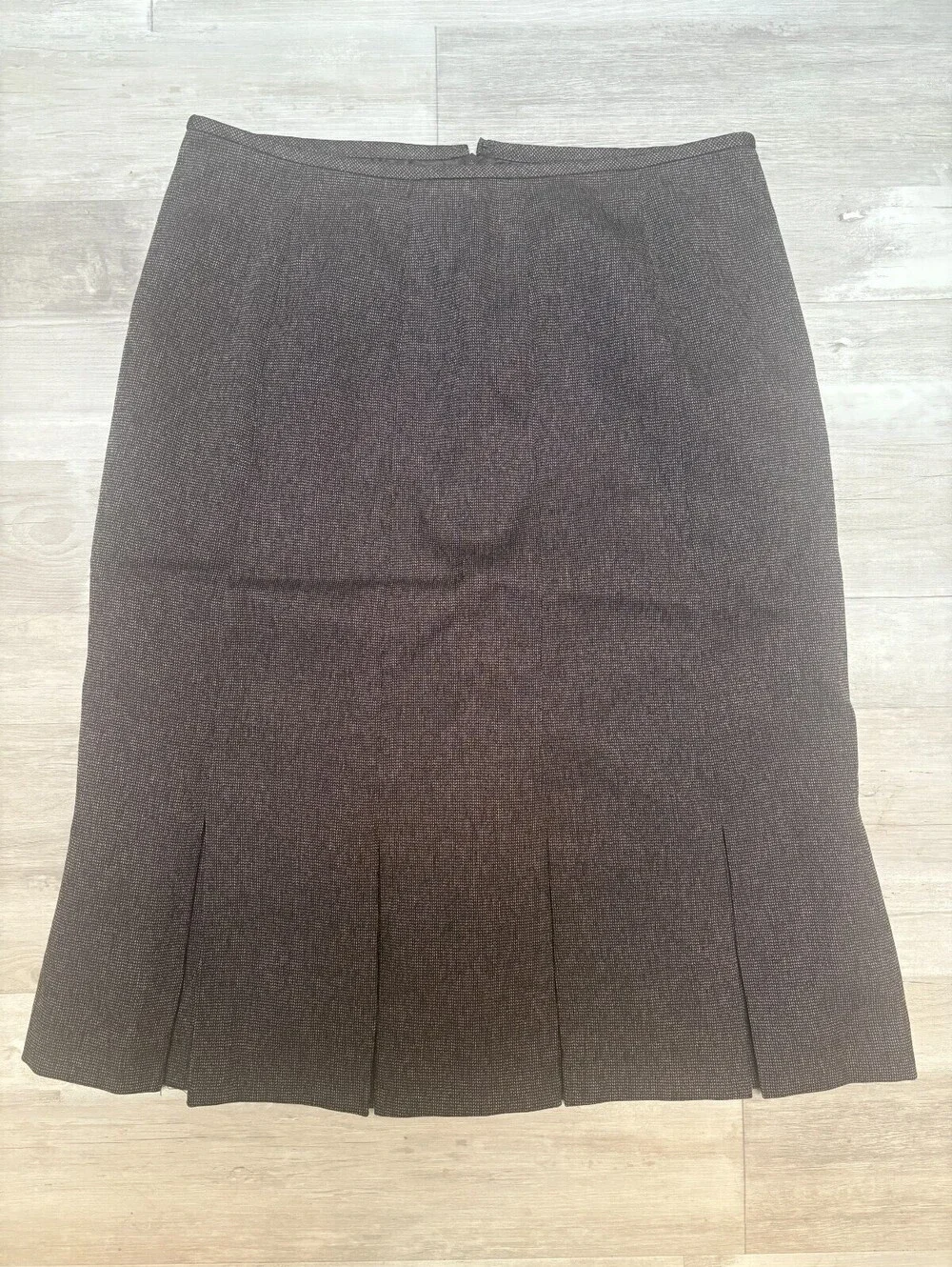 Evan-Picone Women’s Size 8 Brown Pleated Hem Career Skirt Lined